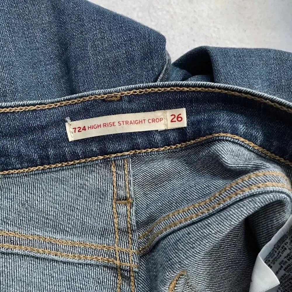 Levi's NWOT 724 High Rise Straight Crop Jeans Women 26 - Picture 8 of 12